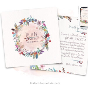 Invitaciones de boda modelo FLORATERAPIA