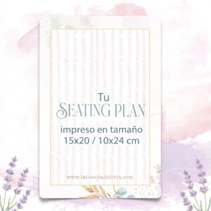 SEATING  impreso en 10x24 o 15x20 cm