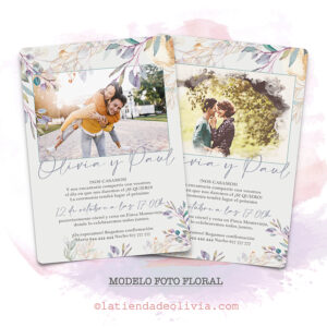 ⭐ Invitaciones de boda con flores ▷ La Tienda de Olivia ⭐