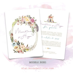 ⭐ Invitaciones de boda con flores ▷ La Tienda de Olivia ⭐