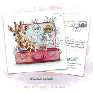 Diseño del modelo de invitación de boda safari