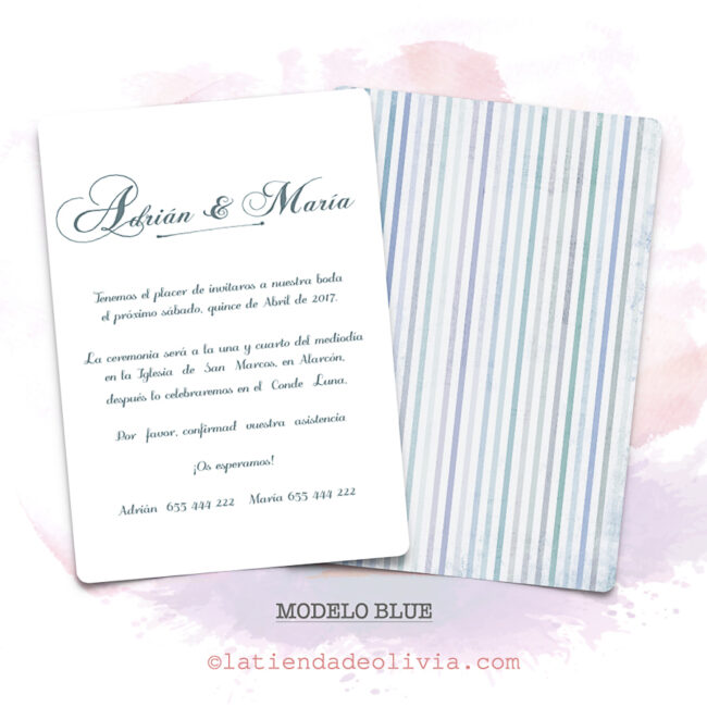 Diseño del modelo de invitación de boda clasica