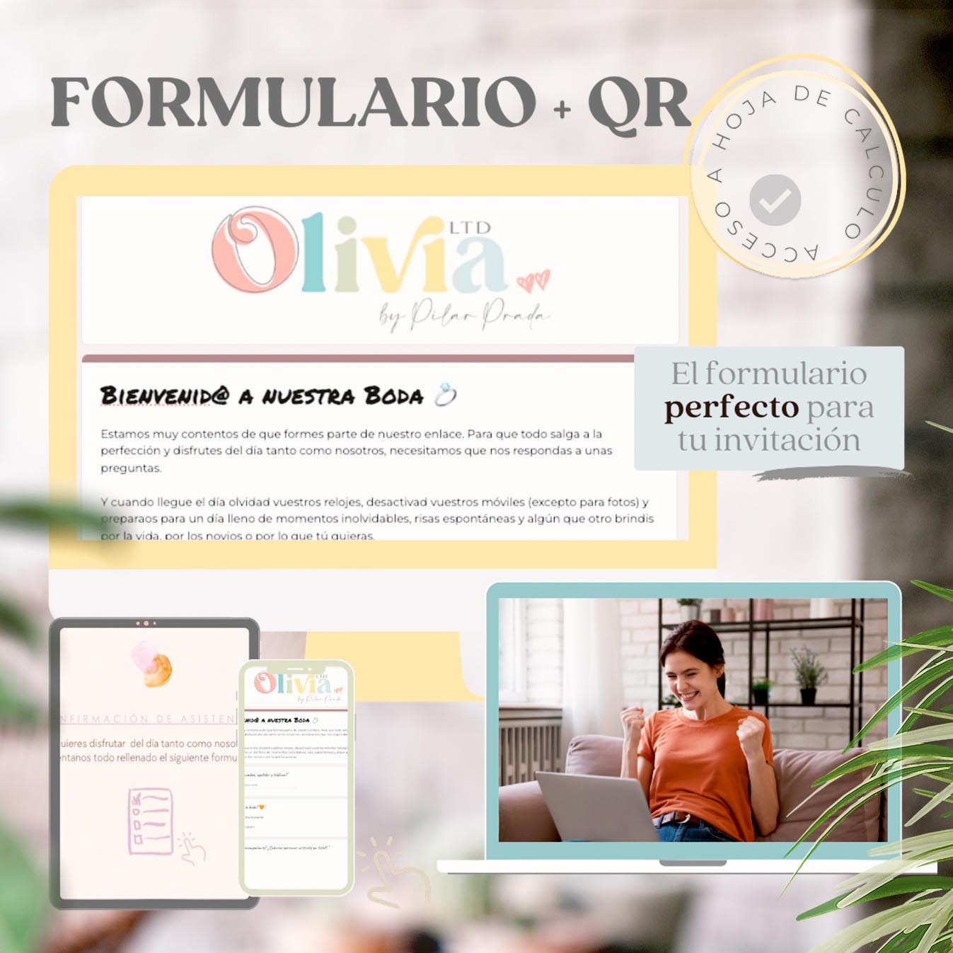 Formulario de Confirmación de Asistencia para Bodas con QR (RSVP Online)