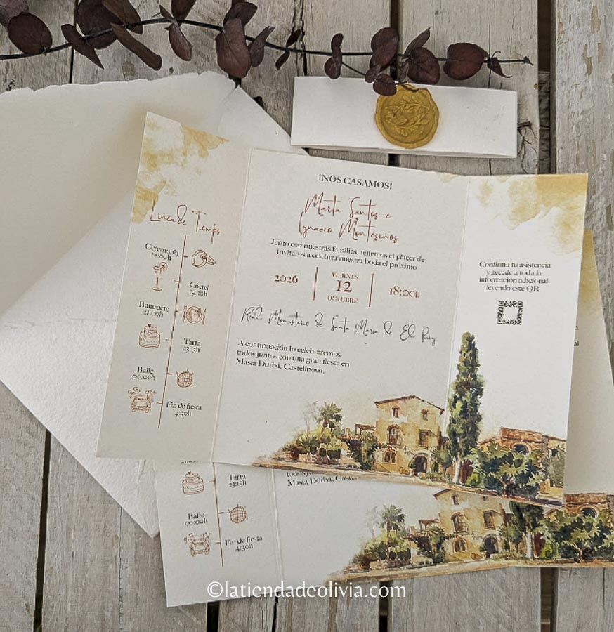 Invitaciones de boda MODELO TRIPTICO - Imagen 2