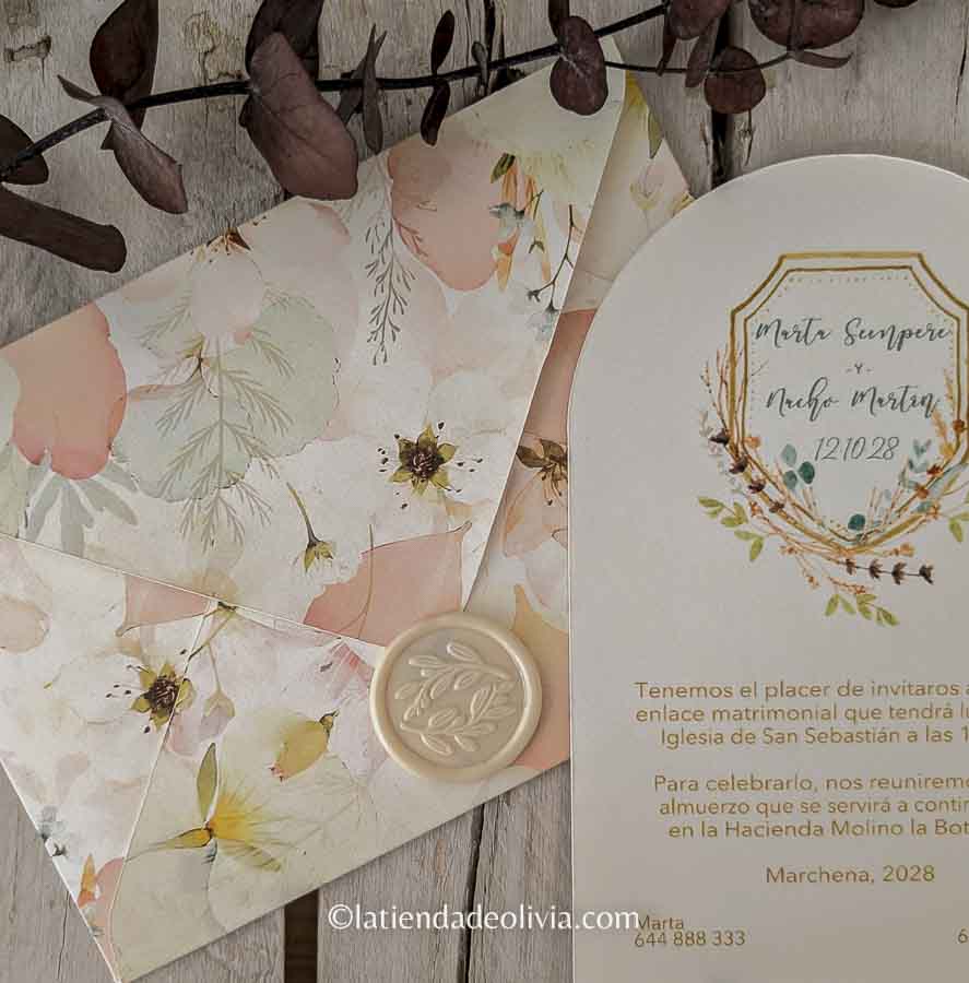 Sobres Impresos personalizados para invitaciones de boda