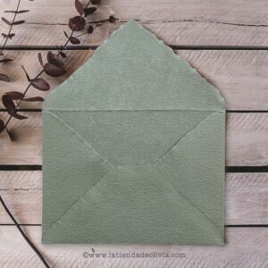 Sobres Artesanales Verde Greda