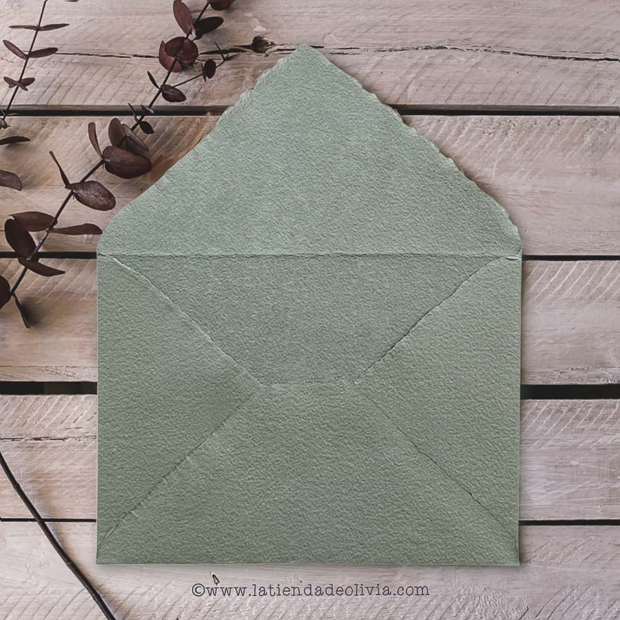 Sobres Artesanales Verde Greda